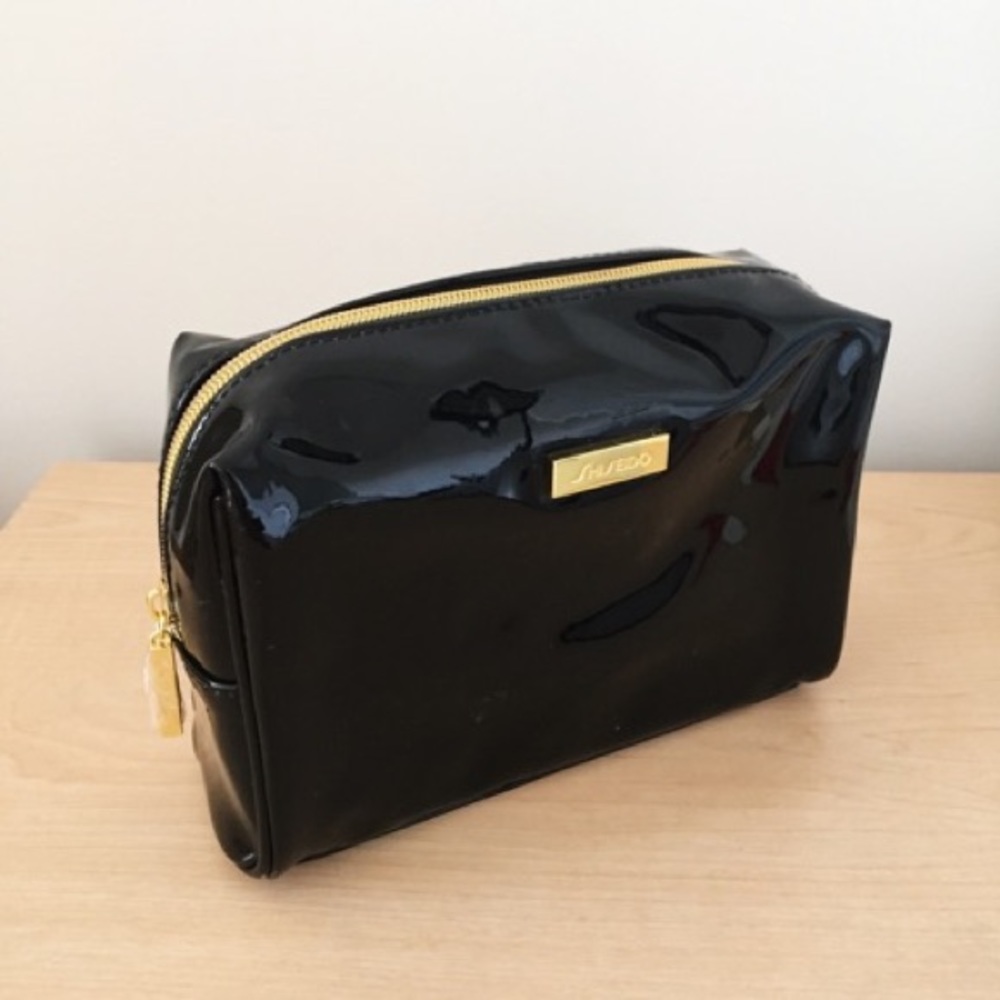 Shiseido Black and Gold Makeup Bag